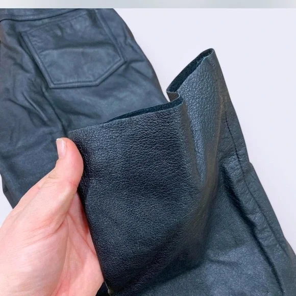 Danier Biker Black Leather pants US12 - Picture 2 of 8